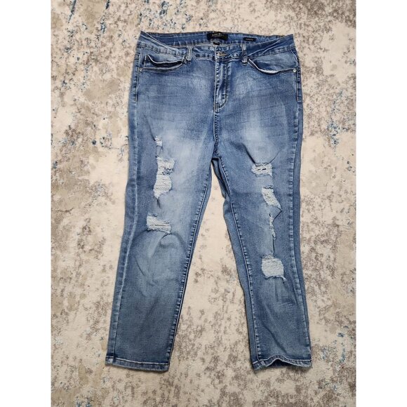 Judy Blue Women's Size 1X Distressed Denim‎ Stretch Jeans - Picture 2 of 5